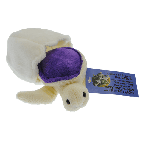 Nibbles – Purple Turtle Hatchling Plush Toy With Attached Soft Egg Shell