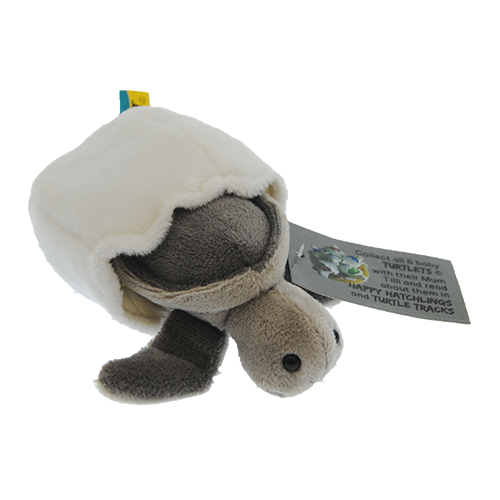 Moonlight – Grey Turtle Hatchling Plush Toy With Attached Soft Egg Shell